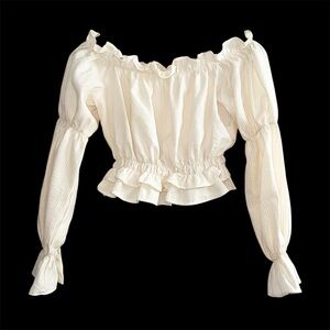 Boho Off-Shoulder Ruffle Crop Top